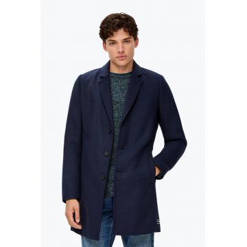 Palton barbati cu buzunare oblice si inchidere cu nasturi bleumarin - Bleumarin