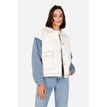 Jacheta cu maneci de denim Jacheta cu maneci de denim