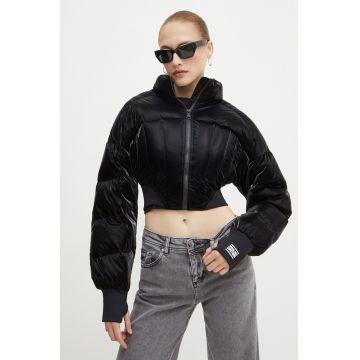 Versace Jeans Couture geaca de puf femei, culoarea negru, de iarna, 77HAUD16 CQ05D