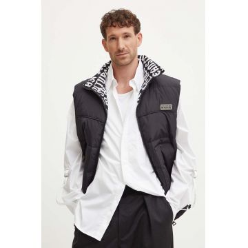Versace Jeans Couture vesta din puf reversibila barbati, culoarea negru, de iarna, 77GAP421 CQD53 Versace Jeans Couture vesta din puf reversibila barbati, culoarea negru, de iarna, 77GAP421 CQD53