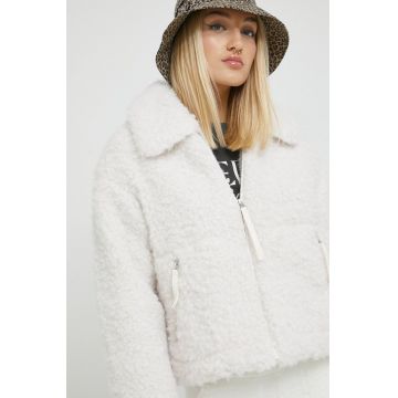 UGG geacă femei, culoarea bej, de tranziție 1120636-BLK